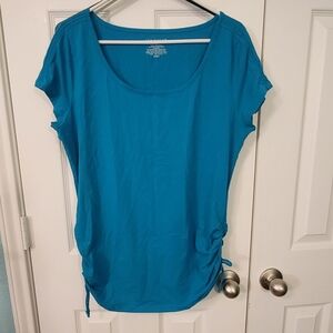Ann Taylor Teal Scoop Neck Short Sleeve Top